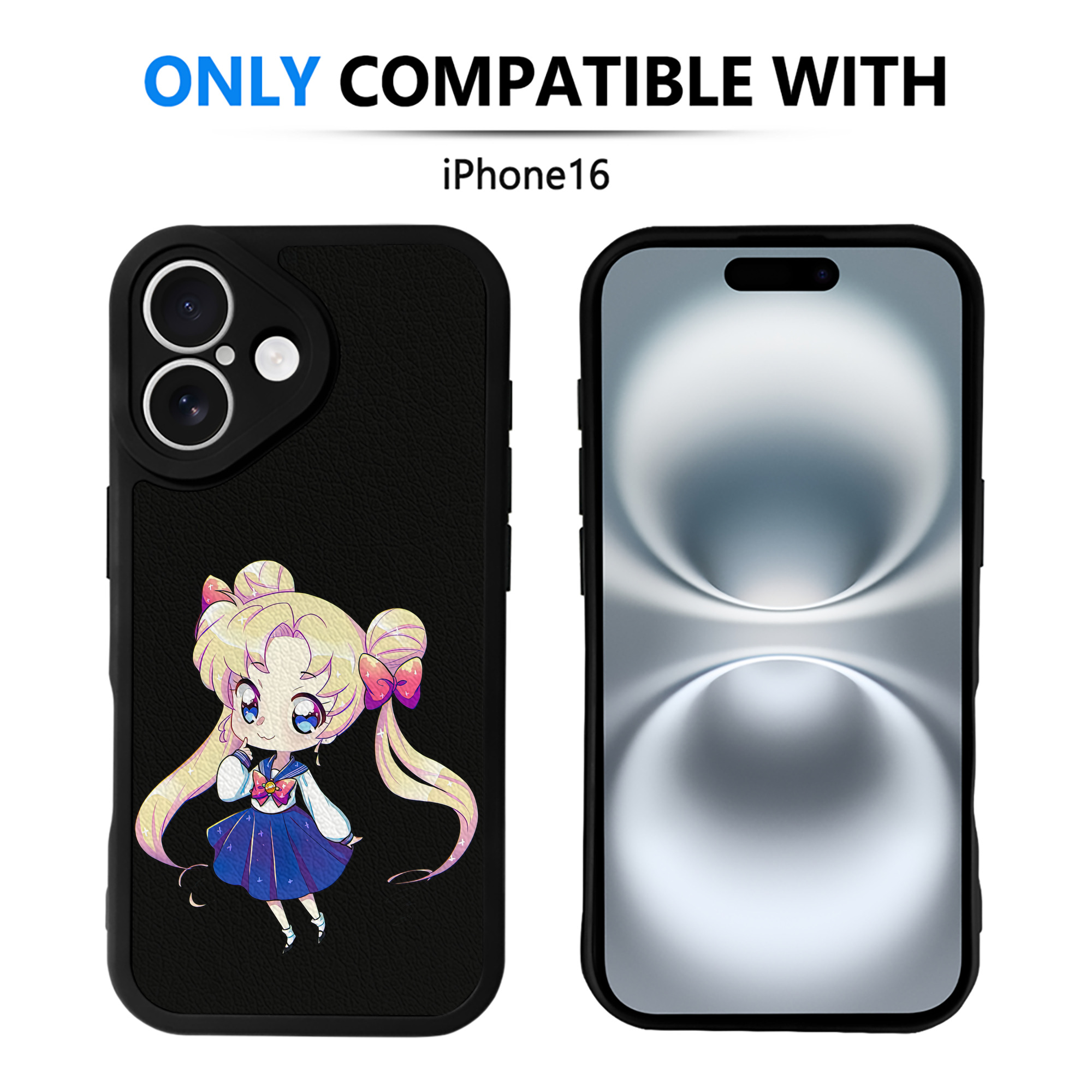 （画像用） 美少女戦士セーラームーン 月野 うさぎ つきの うさぎ Sailor Moon Tsukino Usagi 【iPhone 16シリーズ対応】シリコンスマホケース（レザー調） 材質：シリコン